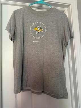 Nike Gray South Dakota State Jackrabbits Logo Tee with Yellow Accent